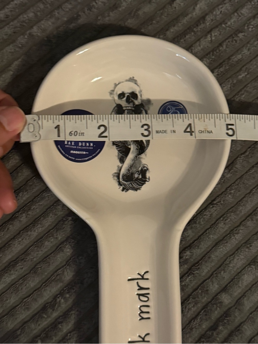 Rae Dunn x Harry Potter White Ceramic Spoon Rest w/ Dark Mark Design NWT - Picture 6 of 6